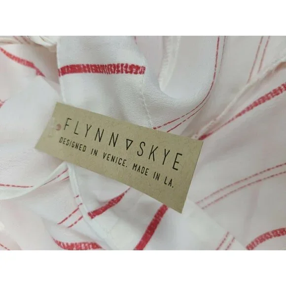 New Flynn Skye Joy Jumper Womens Small Spanish Stripe Red White Jumpsuit - Picture 12 of 12